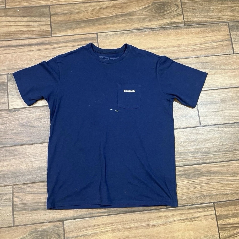Patagonia Pocket T Shirt Men’s Medium Blue Responsibili Tee Regular Fit